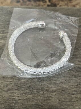 Silver Mesh Cuff Bracelet - Women's Fashion Bracelet